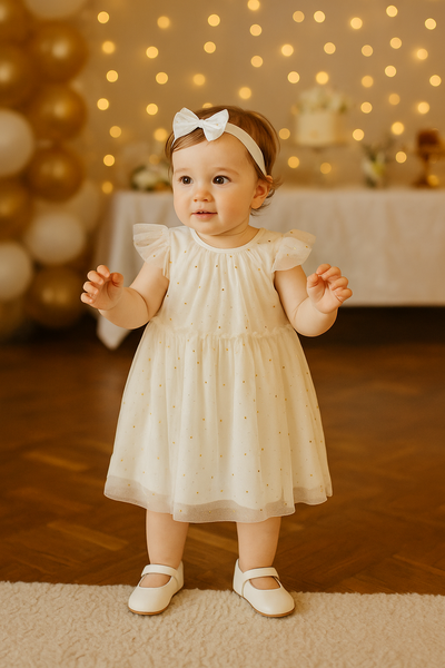 🌙✨ Vestido H&M “Luna Dorada” con vincha a juego