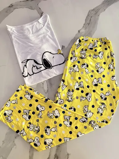 PIJAMA LARGO ADULTO SNOOPY- COD 34