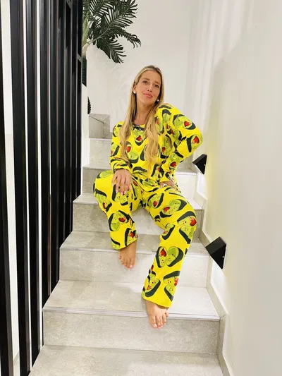 PIJAMA LARGO ADULTO MANGA LARGA FULL ESTAMPA COD A22