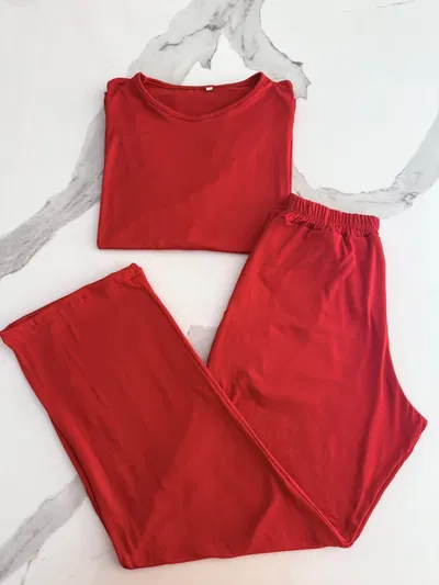 PIJAMA LARGO ADULTO MANGA LARGA LISO ROJO