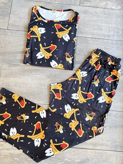 PIJAMA LARGO ADULTO MANGA LARGA FULL ESTAMPA COD 46