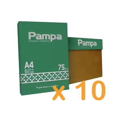 RESMA A4 PAMPA 75 GRS PACK X 10 UNIDADES