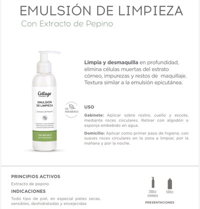 Emulsión de limpieza extracto de Pepino 200ml