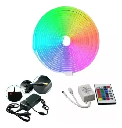 Tira Led neon Rgb 220v Control Multicolor 5 Mts Flexible