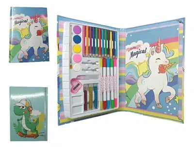  set para colorear, Lapices Fibras Acuarelas 30 Piezas Con Libro
