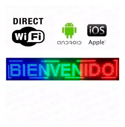 Cartel Led Programable C/movimiento Rgb Wifi 1 m x 20cm