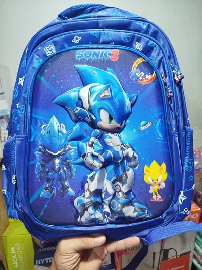 Mochila personajes Triple cierre 16 pulgadas 