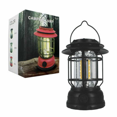 Lampara Farol Led Portatil Retro De Camping Recargable