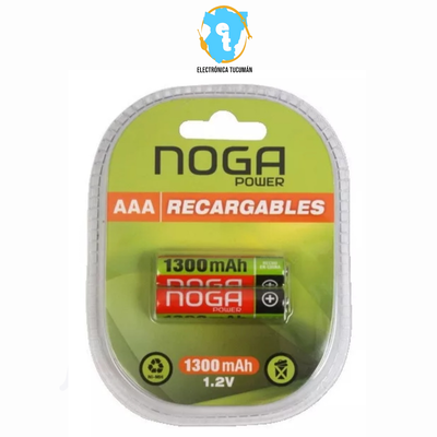 PILAS RECARGABLES TRIPLE AAA NOGA 1100MAH 1.2V BLISTER X 2U