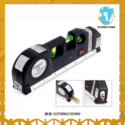 NIVEL LASER 3 BURBUJAS HORIZ VERT CRUZ CINTA MÉTRICA REGLA