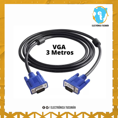 CABLE VGA 3 METROS MTS MONITOR VIDEO CON FILTRO