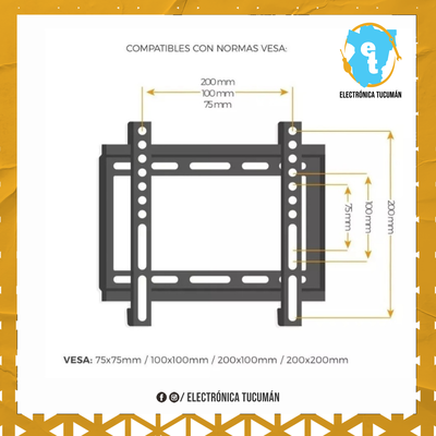 SOPORTE DE TV FIJO HASTA 43″