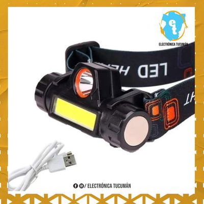Linterna Minera led Vincha Recargable 2 Luces Led