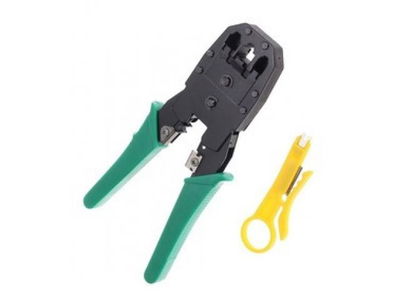 PINZA CRIMPEADORA P/CABLES RJ45 RJ11RJ9 + PELACABLES