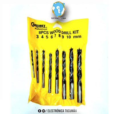 set de 8 mechas para madera 