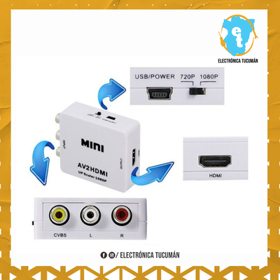 CONVERSOR DE VIDEO RCA A HDMI 720P 1080P