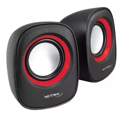 PARLANTES PARA PC NETMAK Negro/Rojo