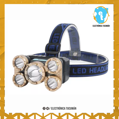 Linterna Minera 5 led Vincha Recargable