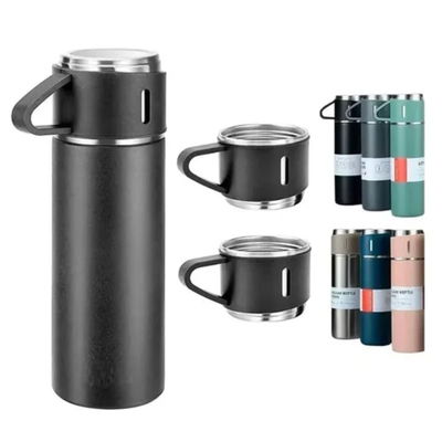 Termo 500ml + 3 Tazas Acero Inox