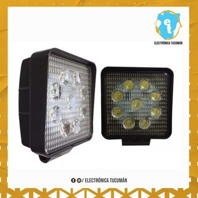 FAROS AUXILIARES PROYECTOR 9 LED 27W CUADRADOS X 2