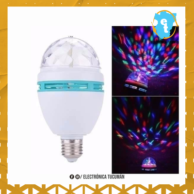 FOCO LED GIRATORIO CON LUCES DE COLOR EFECTO FIESTA RGB