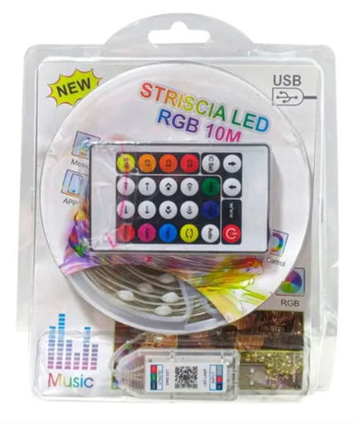 TIRA DE LUZ LED MULTICOLOR 10 METROS, USB CON CONTROL