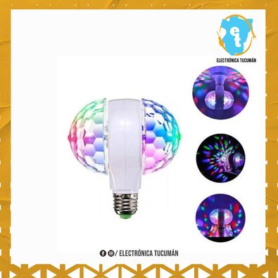 FOCO LED GIRATORIO DOBLE MULTICOLOR RGB BOLICHE EFECTO FIESTA