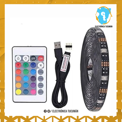 TIRA DE LUZ LED MULTICOLOR 3 METROS, USB CON CONTROL