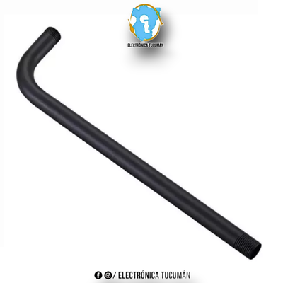 Caño De Acero Inox, negro 60cm Para Flor Ducha