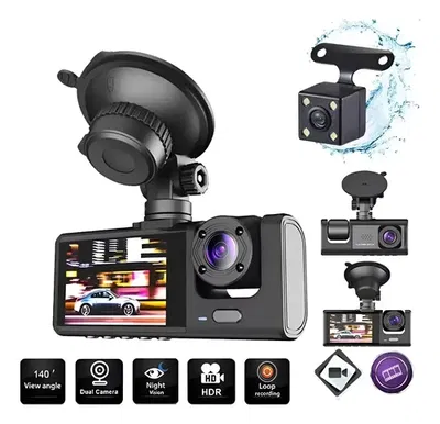 Dvr con 3 camara para vehículo