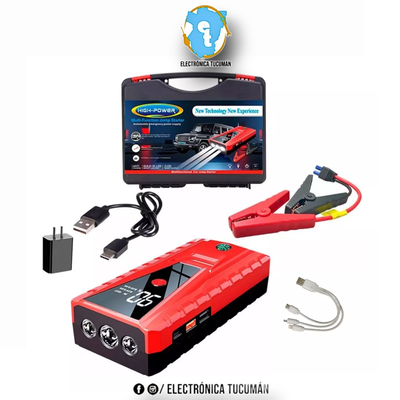 Cargador Arrancador Bateria Portatil Usb Luz Auto