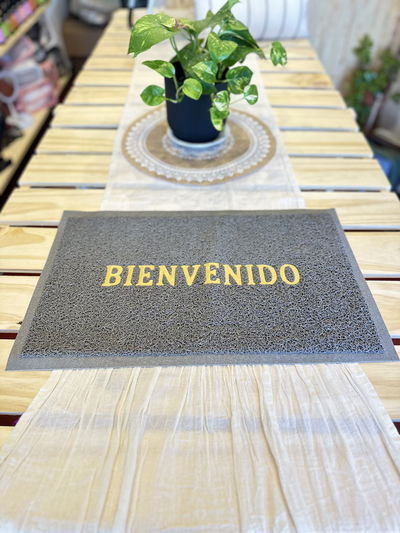 Alfombra felpudo bienvenido 