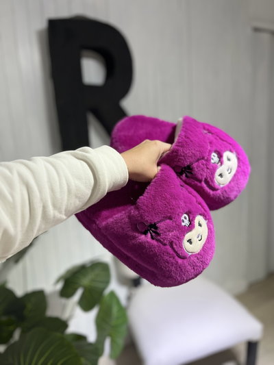 PANTUFLON piel de conejo Rosa