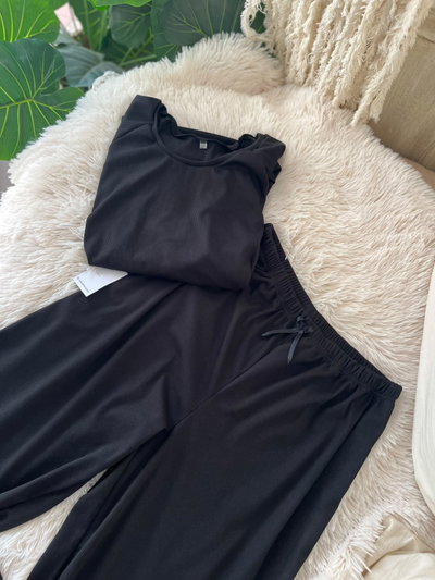 pijama largo morley NEGRO LISO