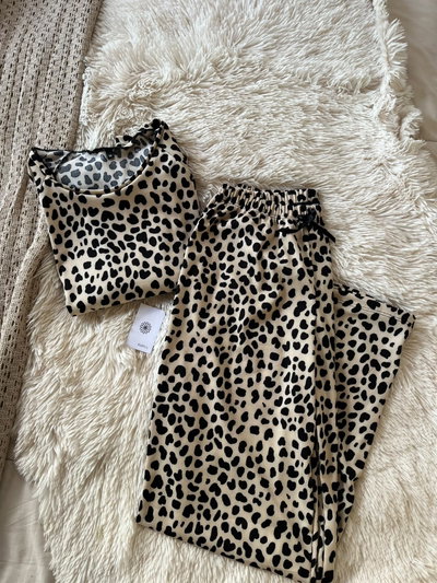 pijama largo morley Print beige con NEGRO