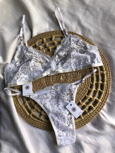 conjunto sofia de encaje -BLANCO- Art500