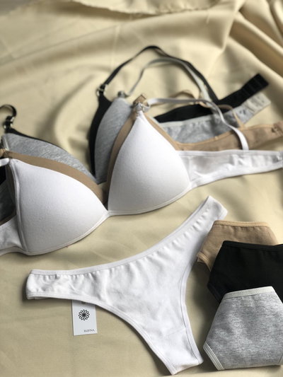 Conjunto taza soft de algodon -BLANCO-