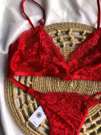 conjunto sofia de encaje -ROJO- Art500