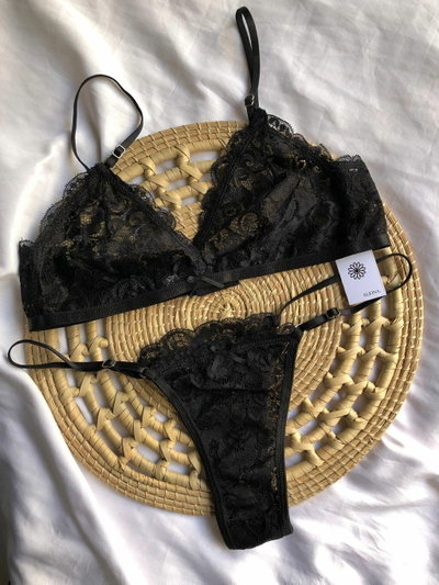 conjunto sofia de encaje -NEGRO- Art500