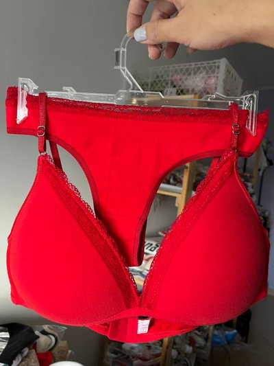 Conjunto taza soft de algodon -ROJO