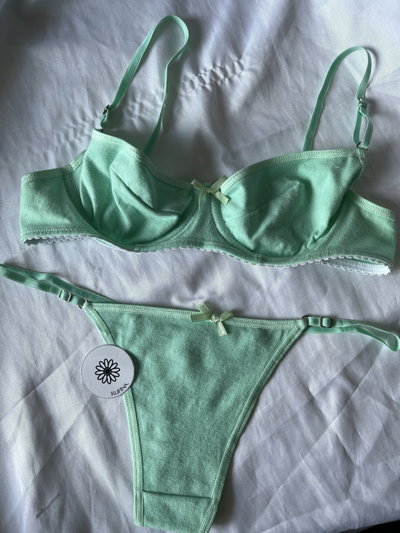 Conjunto con aro de algodón. -VERDE-
