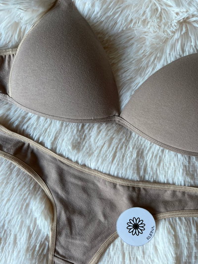 Conjunto taza soft algodon -BIEGE-