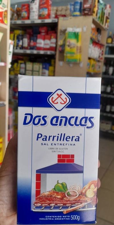 Dos Anclas Sal Parrillera en Caja x 500g