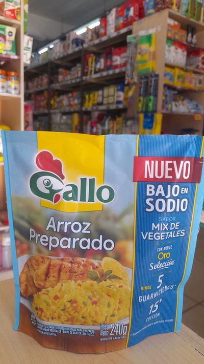 Gallo Arroz Preparado Bajo en Sodio Mix de Vegetales x 240g