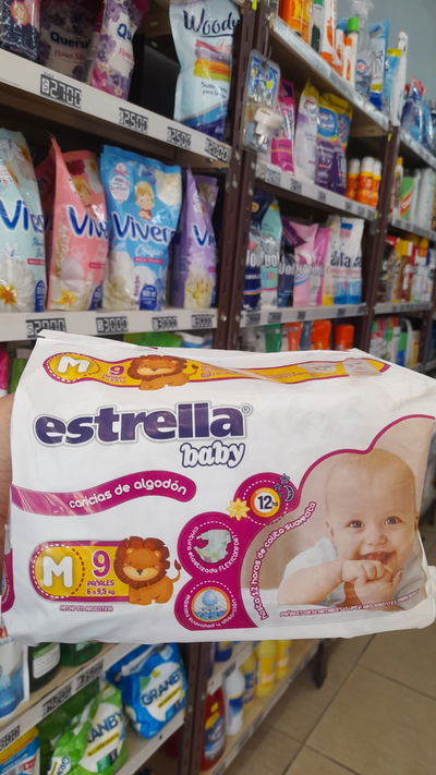 Estrella Baby Pañales para 6 a 9,5kg M x 9uni.