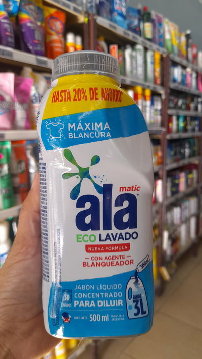 Ala Matic Eco Lavado C/Blanqueador Jabón Líquido x 500ml