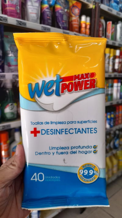 Wet Max Power Toallas de Limpieza+Desinfectantes x 40uni