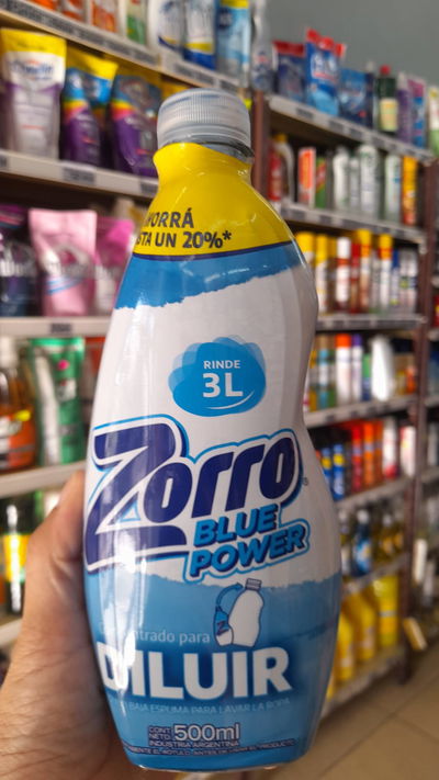 Zorro Blue Power Jabón Líquido Concentrado Para Diluir x 500ml
