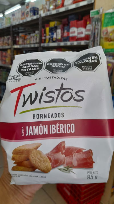 Twistos Mini Tostaditas Horneados Sabor a Jamón Ibérico x 95g