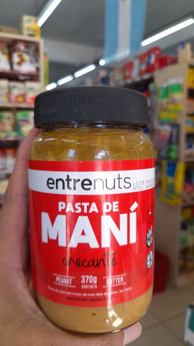 Entre Nuts Pasta de Maní Crocante C/Trozos de Maní x 370g